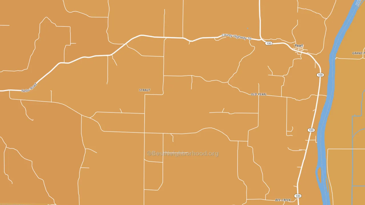 Map of the best neighborhoods in the Old Pearl area, with better matches in green and worse matches in red