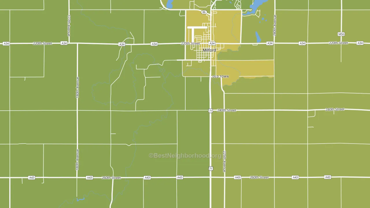 Map of the best neighborhoods in the Old Town area, with better matches in green and worse matches in red