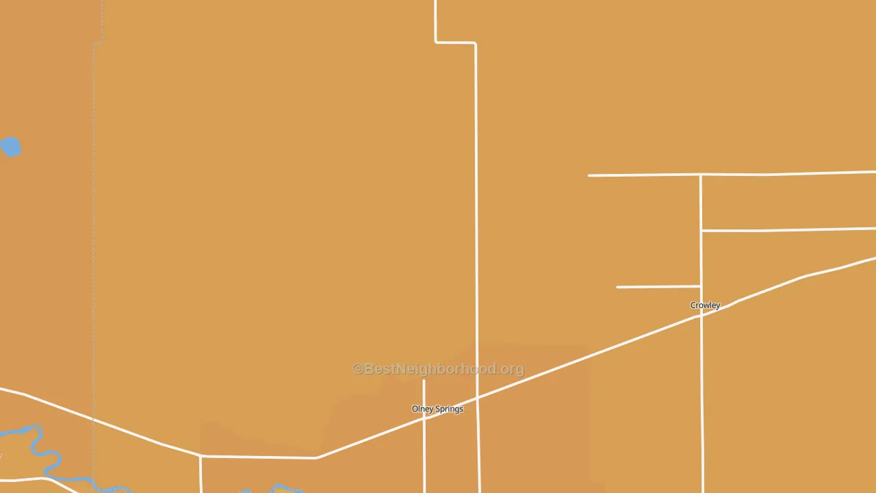 Map of the best neighborhoods in the Olney Springs area, with better matches in green and worse matches in red