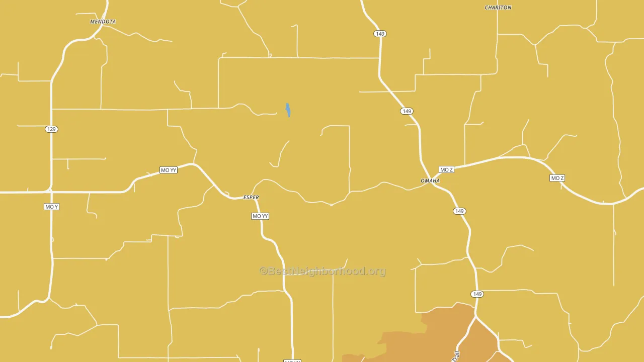 Map of the best neighborhoods in the Omaha area, with better matches in green and worse matches in red