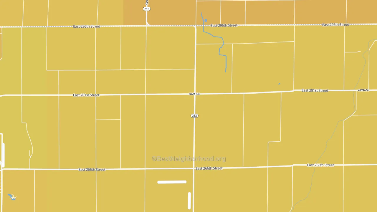 Map of the best neighborhoods in the Omega area, with better matches in green and worse matches in red
