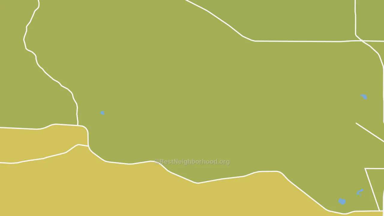 Map of the best neighborhoods in the Orchard Valley area, with better matches in green and worse matches in red