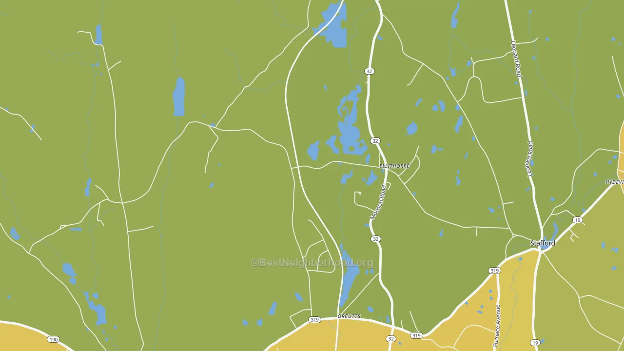 Map of the best neighborhoods in the Orcutts area, with better matches in green and worse matches in red
