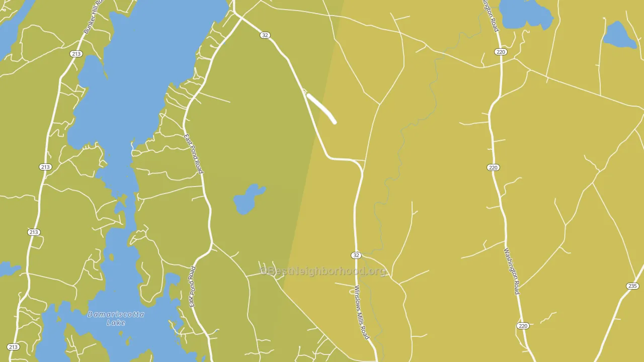 Map of the best neighborhoods in the Orffs Corner area, with better matches in green and worse matches in red