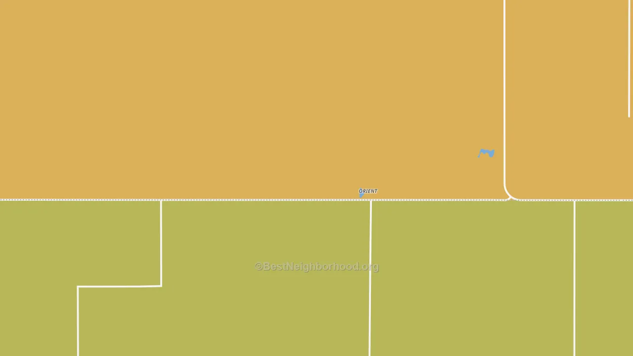 Map of the best neighborhoods in the Orient area, with better matches in green and worse matches in red