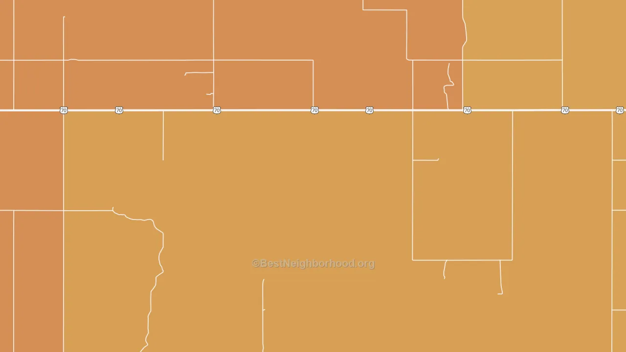 Map of the best neighborhoods in the Oscar area, with better matches in green and worse matches in red