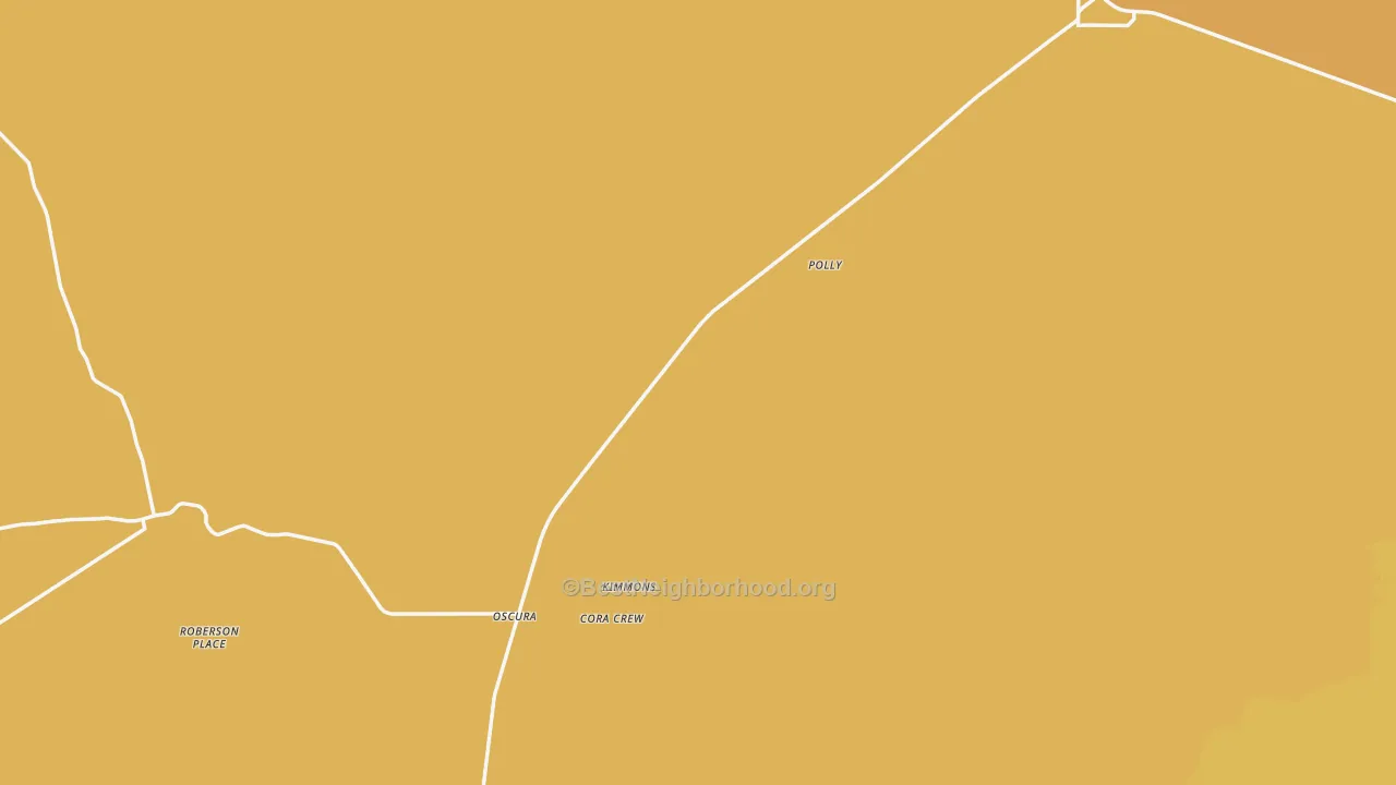 Map of the best neighborhoods in the Oscura area, with better matches in green and worse matches in red