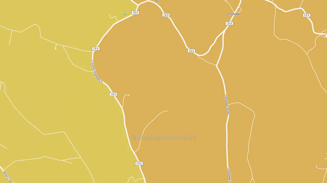 Map of the best neighborhoods in the Otsdawa area, with better matches in green and worse matches in red