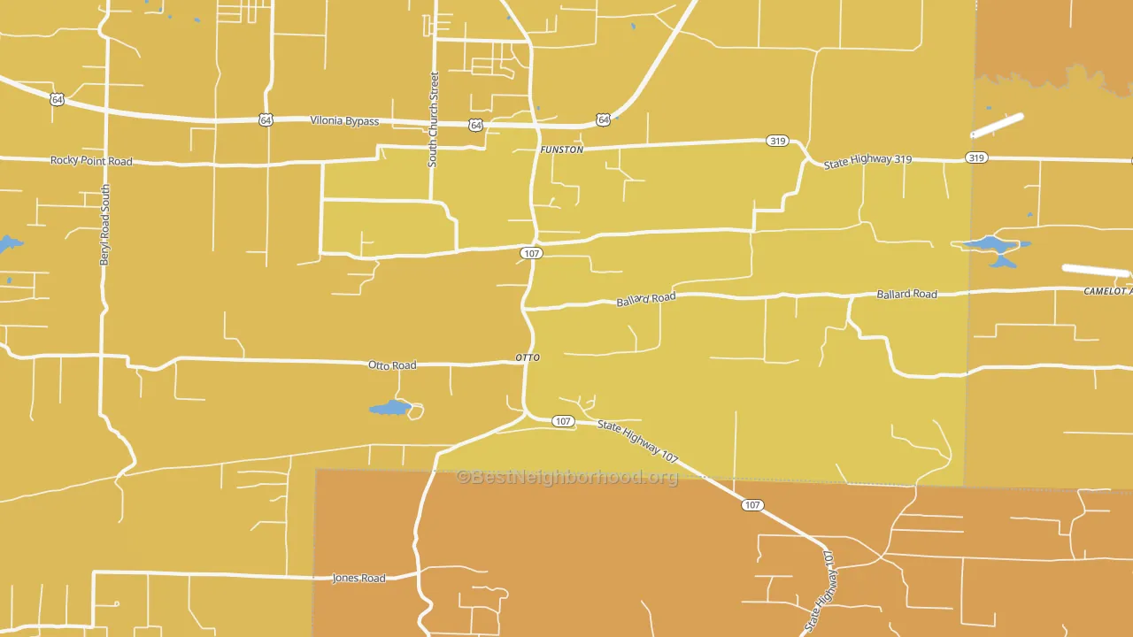 Map of the best neighborhoods in the Otto area, with better matches in green and worse matches in red