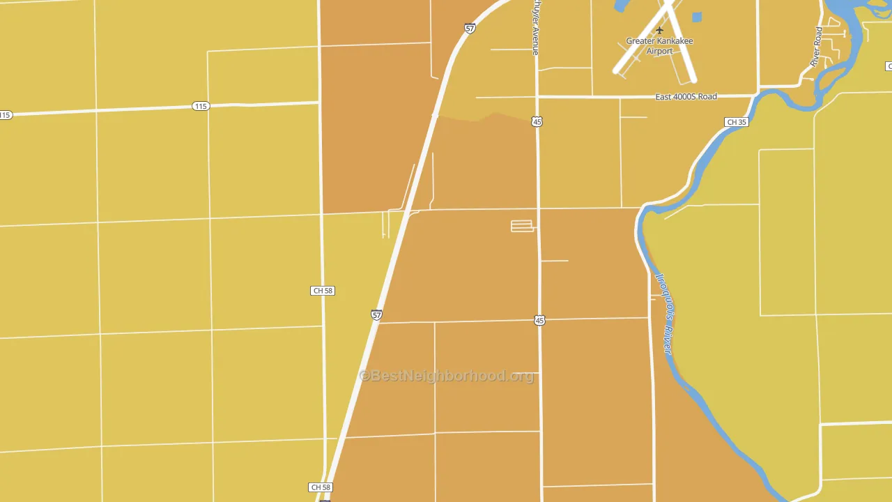 Map of the best neighborhoods in the Otto area, with better matches in green and worse matches in red