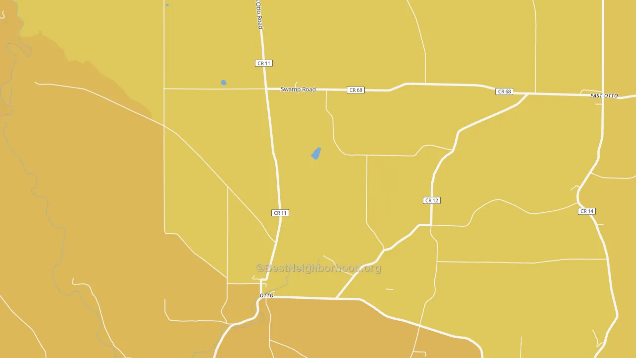Map of the best neighborhoods in the Otto area, with better matches in green and worse matches in red