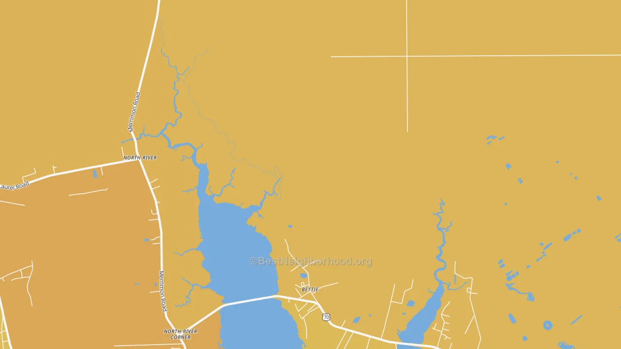 Map of the best neighborhoods in the Otway area, with better matches in green and worse matches in red
