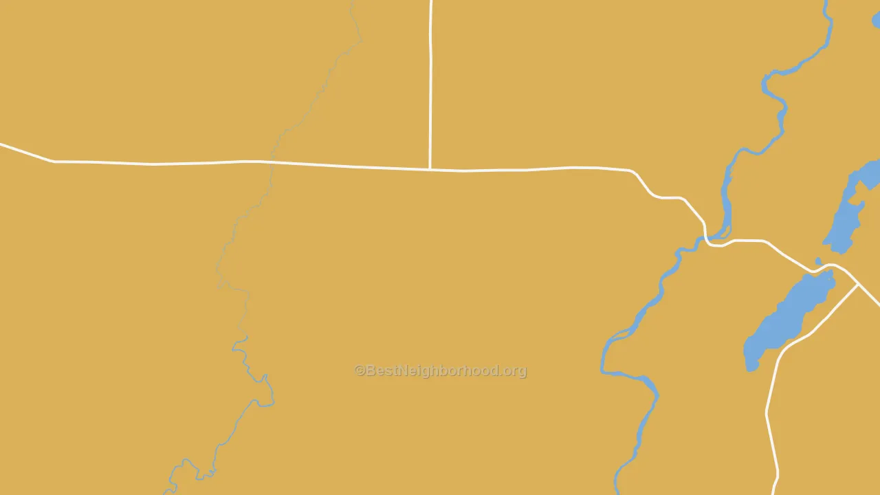 Map of the best neighborhoods in the Oxbo area, with better matches in green and worse matches in red