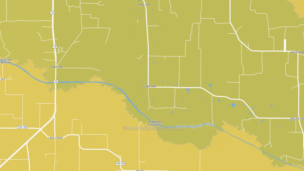Map of the best neighborhoods in the Pacio area, with better matches in green and worse matches in red