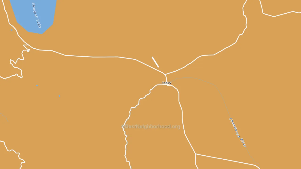 Map of the best neighborhoods in the Paisley area, with better matches in green and worse matches in red