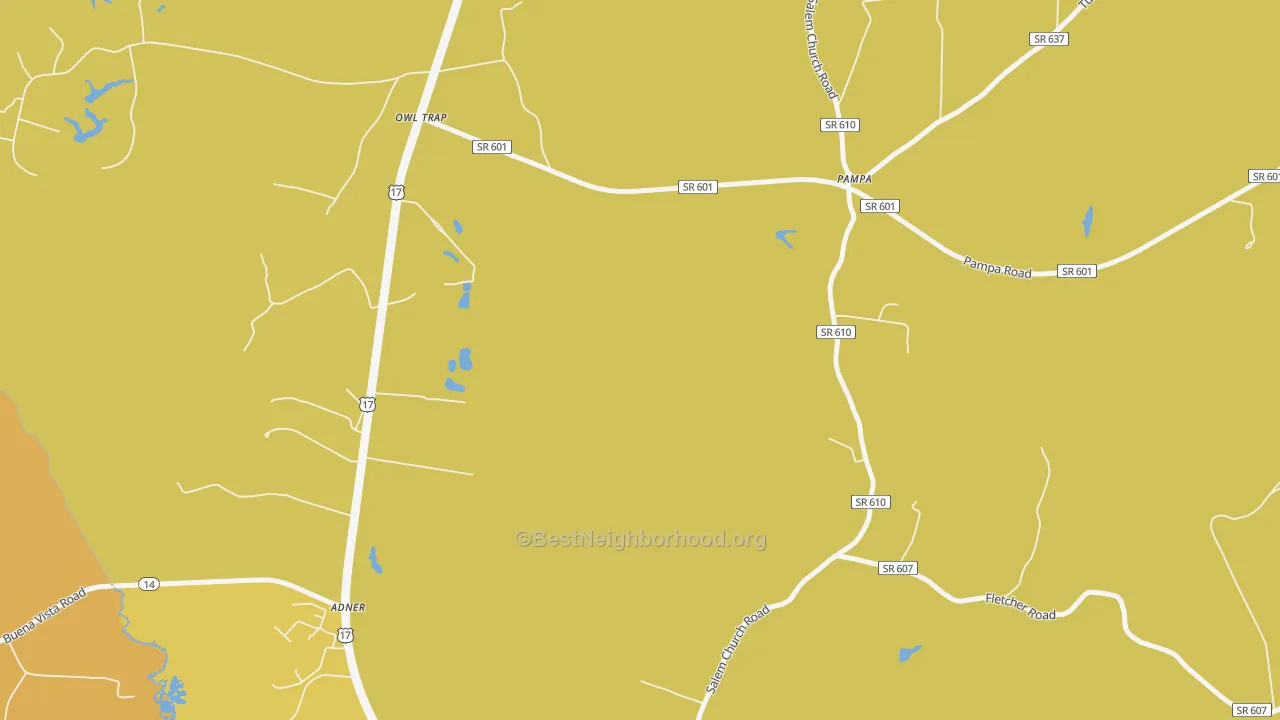 Map of the best neighborhoods in the Pampa area, with better matches in green and worse matches in red