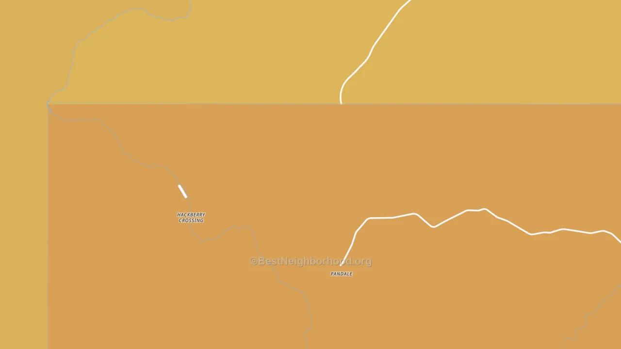 Map of the best neighborhoods in the Pandale area, with better matches in green and worse matches in red