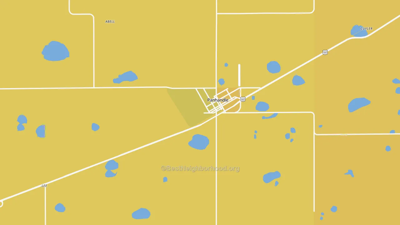 Map of the best neighborhoods in the Panhandle area, with better matches in green and worse matches in red