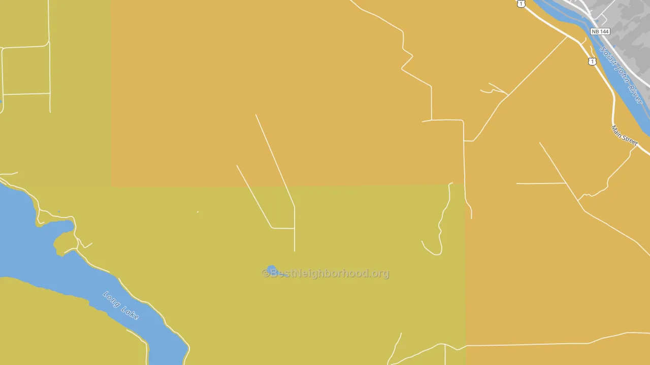 Map of the best neighborhoods in the Parent area, with better matches in green and worse matches in red