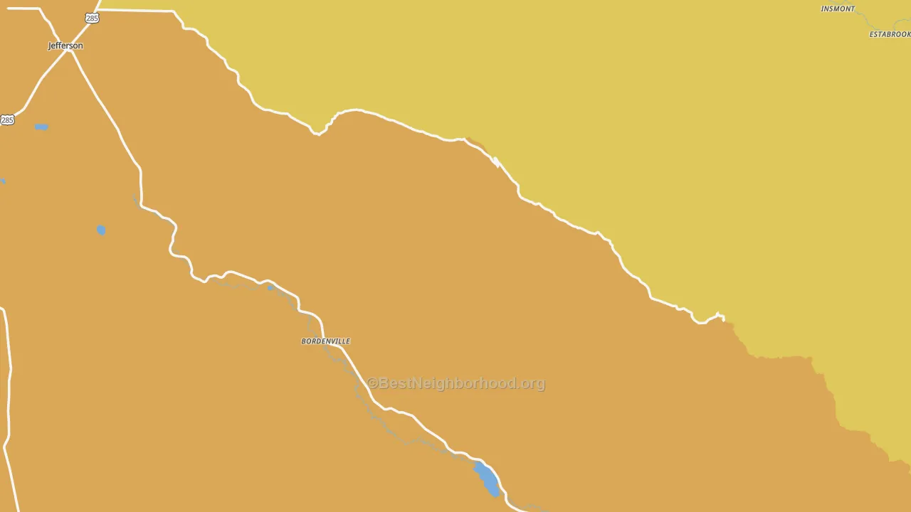 Map of the best neighborhoods in the Park County area, with better matches in green and worse matches in red