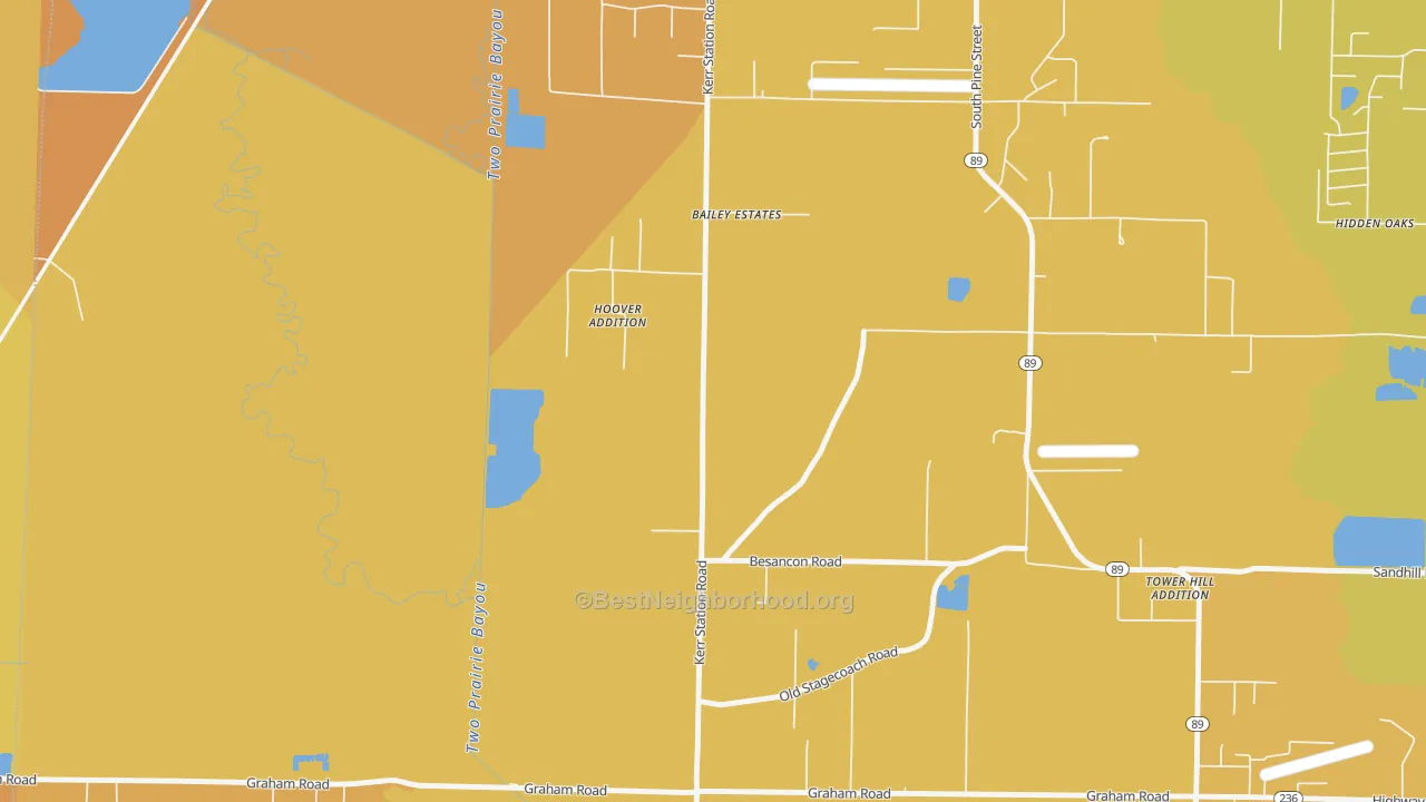 Map of the best neighborhoods in the Parnell area, with better matches in green and worse matches in red
