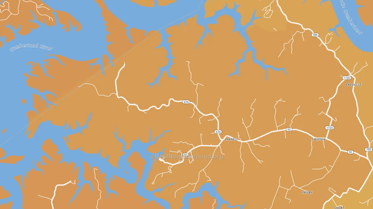 Map of the best neighborhoods in the Parnell area, with better matches in green and worse matches in red