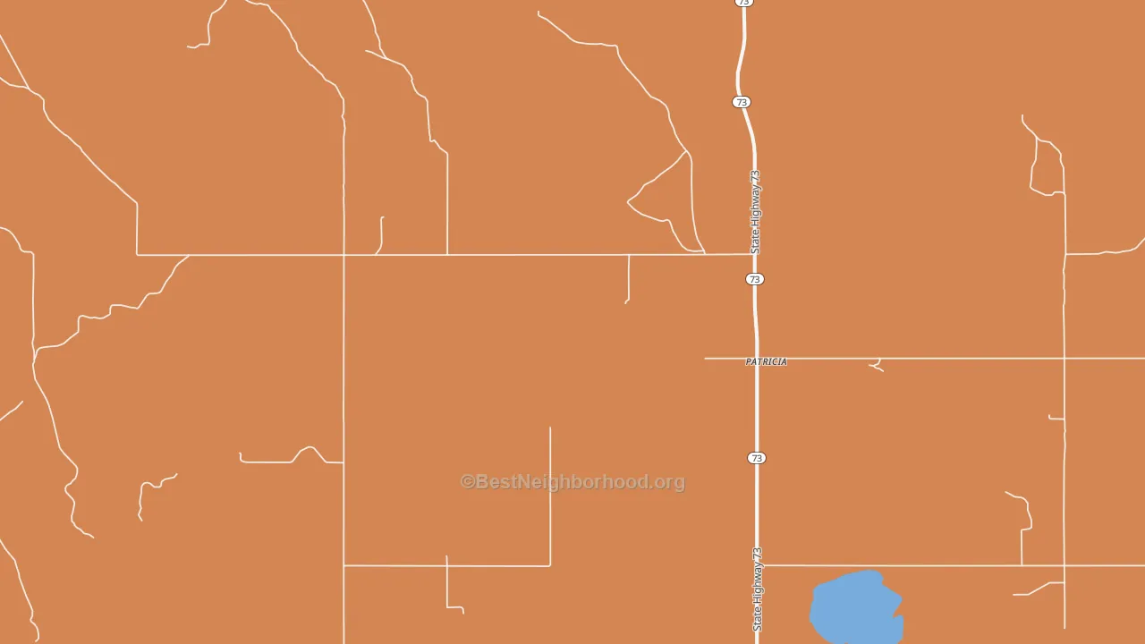 Map of the best neighborhoods in the Patricia area, with better matches in green and worse matches in red
