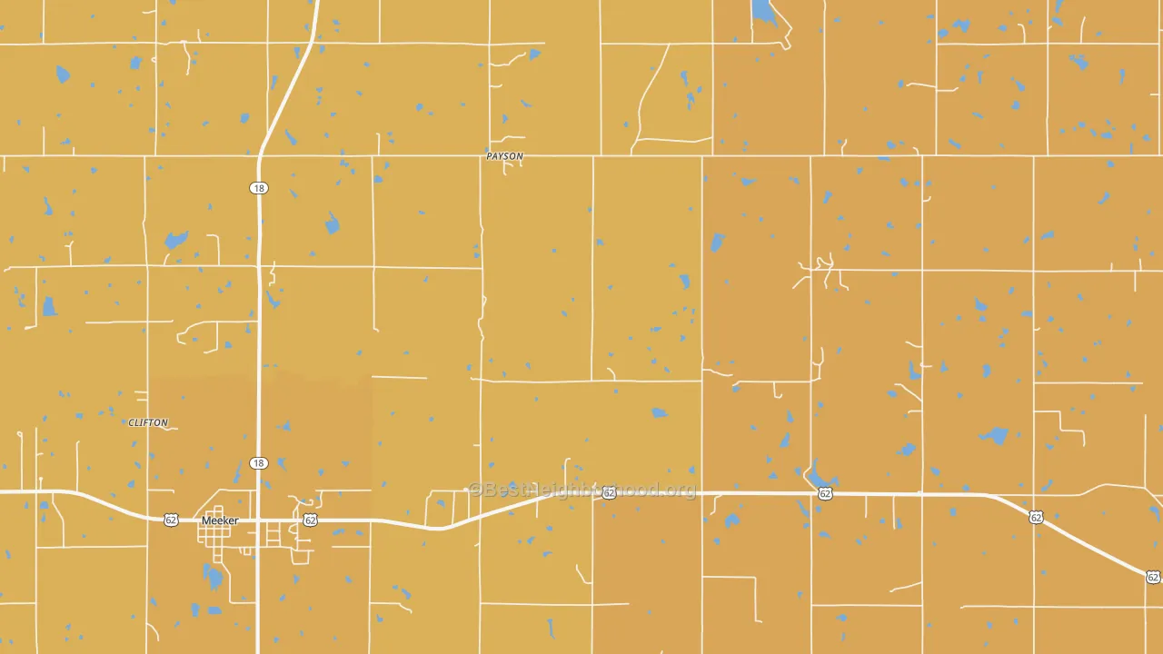 Map of the best neighborhoods in the Payson area, with better matches in green and worse matches in red