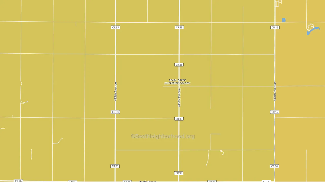Map of the best neighborhoods in the Pearl Creek Colony area, with better matches in green and worse matches in red