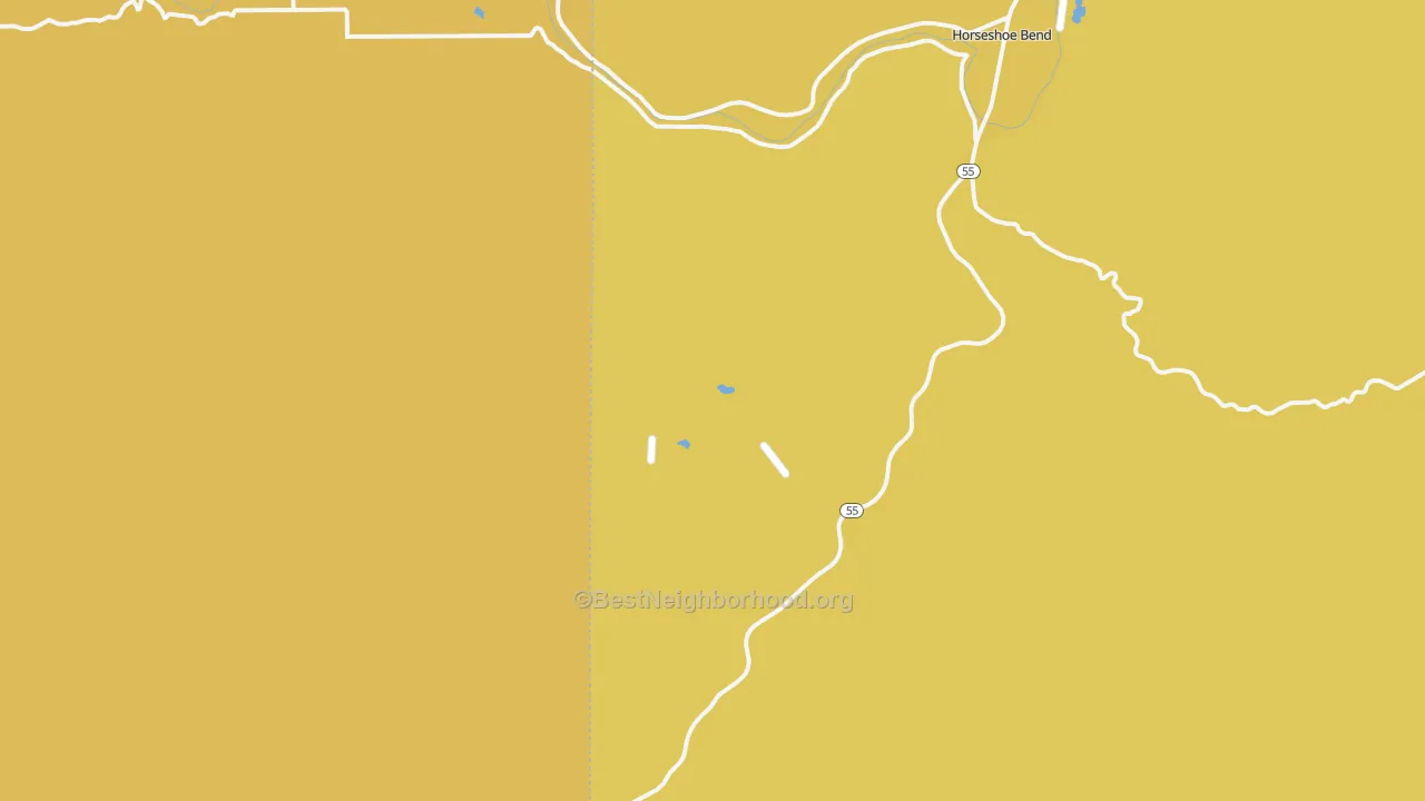 Map of the best neighborhoods in the Pearl area, with better matches in green and worse matches in red