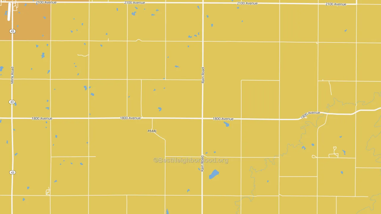 Map of the best neighborhoods in the Pearl area, with better matches in green and worse matches in red
