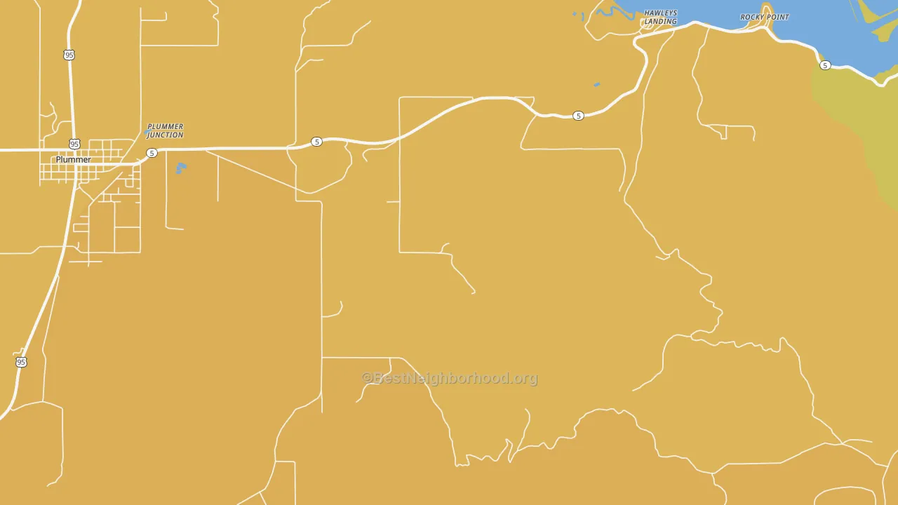 Map of the best neighborhoods in the Pedee area, with better matches in green and worse matches in red