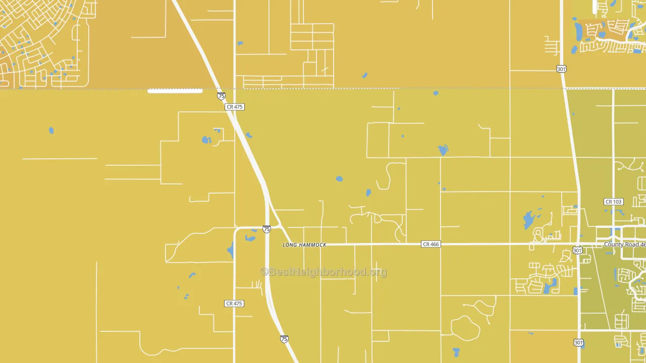 Map of the best neighborhoods in the Pedro area, with better matches in green and worse matches in red