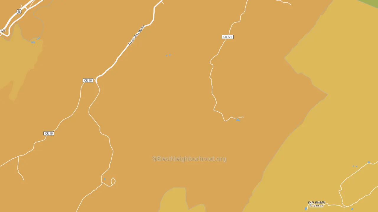 Map of the best neighborhoods in the Perry area, with better matches in green and worse matches in red