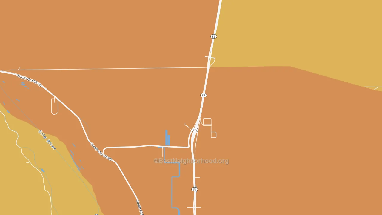 Map of the best neighborhoods in the Perryville area, with better matches in green and worse matches in red