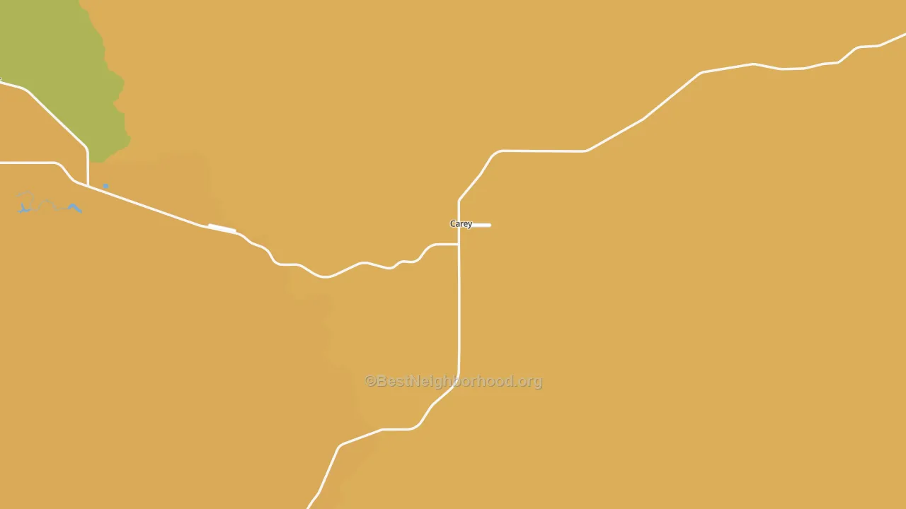 Map of the best neighborhoods in the Picabo area, with better matches in green and worse matches in red
