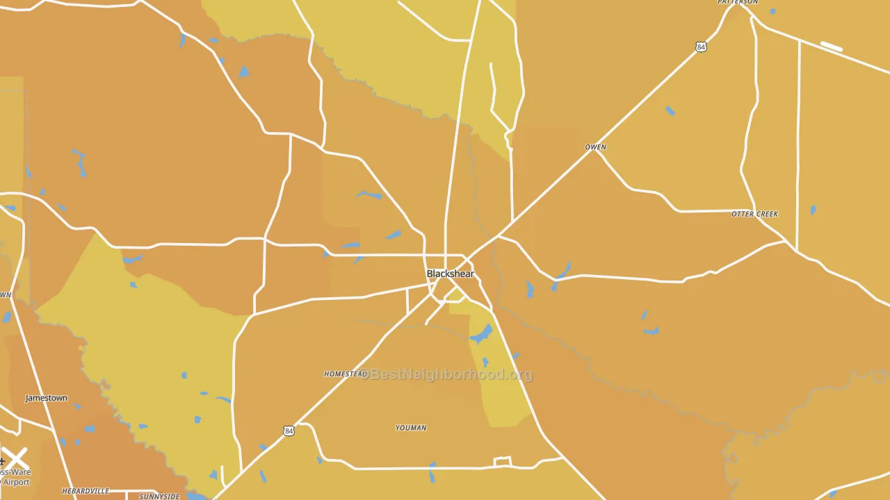 Map of the best neighborhoods in the Pierce County area, with better matches in green and worse matches in red