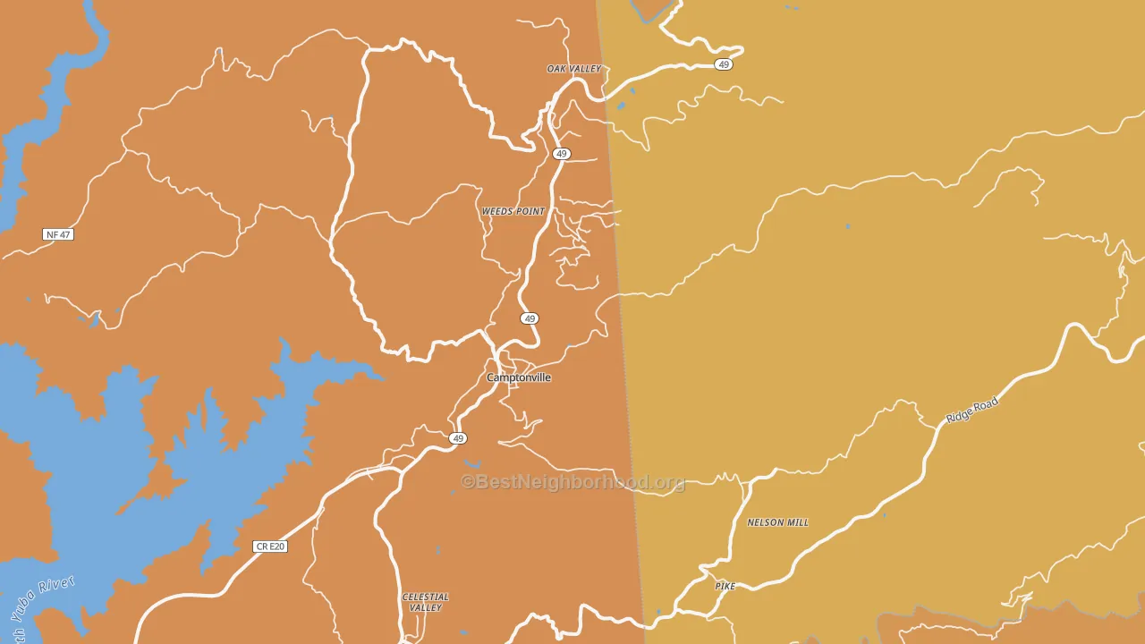 Map of the best neighborhoods in the Pike area, with better matches in green and worse matches in red