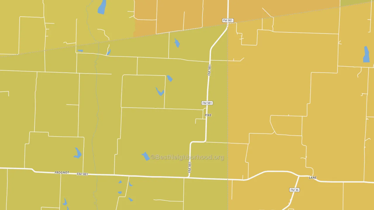 Map of the best neighborhoods in the Pike area, with better matches in green and worse matches in red
