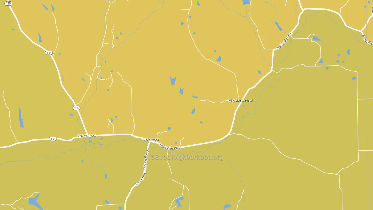 Map of the best neighborhoods in the Pikes Peak area, with better matches in green and worse matches in red