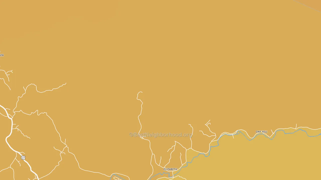 Map of the best neighborhoods in the Pilot Mountain area, with better matches in green and worse matches in red