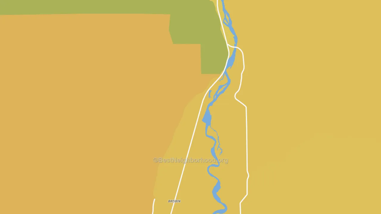 Map of the best neighborhoods in the Pine Creek area, with better matches in green and worse matches in red