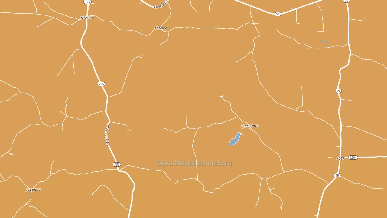 Map of the best neighborhoods in the Pine Knob area, with better matches in green and worse matches in red