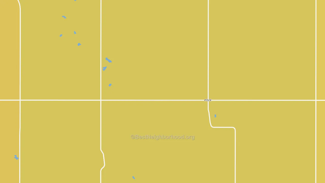 Map of the best neighborhoods in the Pisek area, with better matches in green and worse matches in red