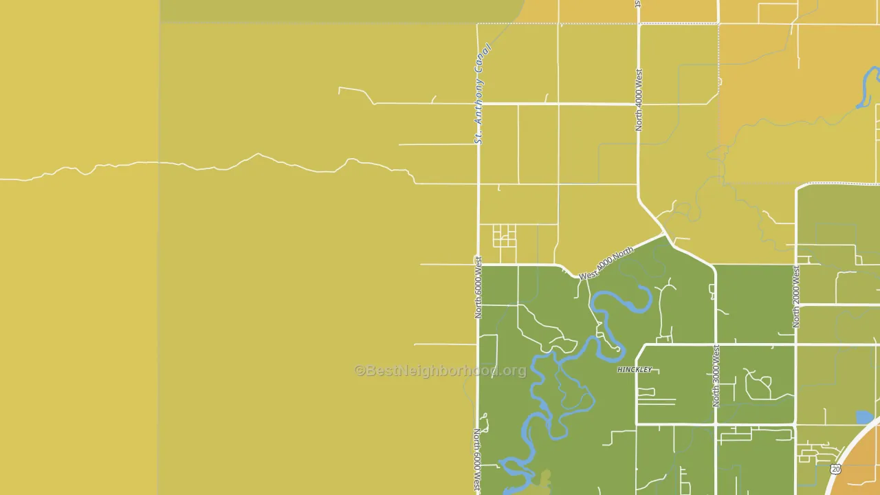 Map of the best neighborhoods in the Plano area, with better matches in green and worse matches in red
