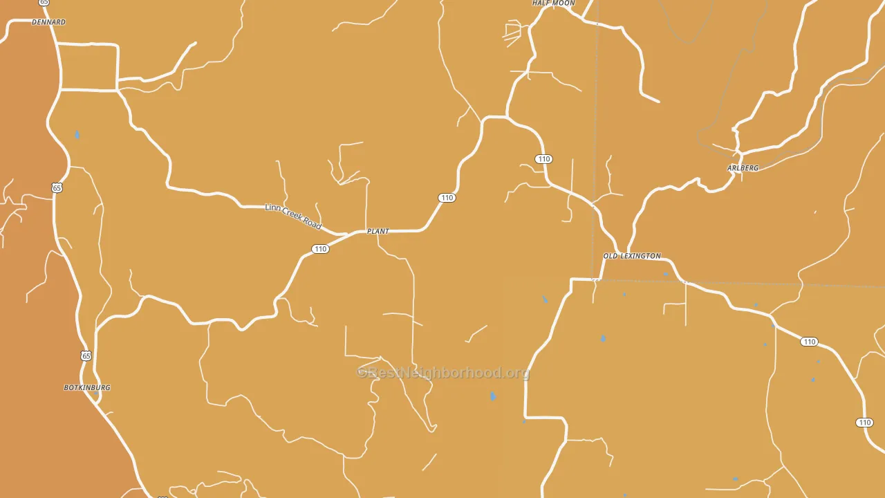 Map of the best neighborhoods in the Plant area, with better matches in green and worse matches in red