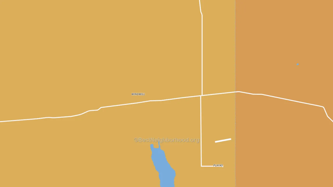 Map of the best neighborhoods in the Playas area, with better matches in green and worse matches in red