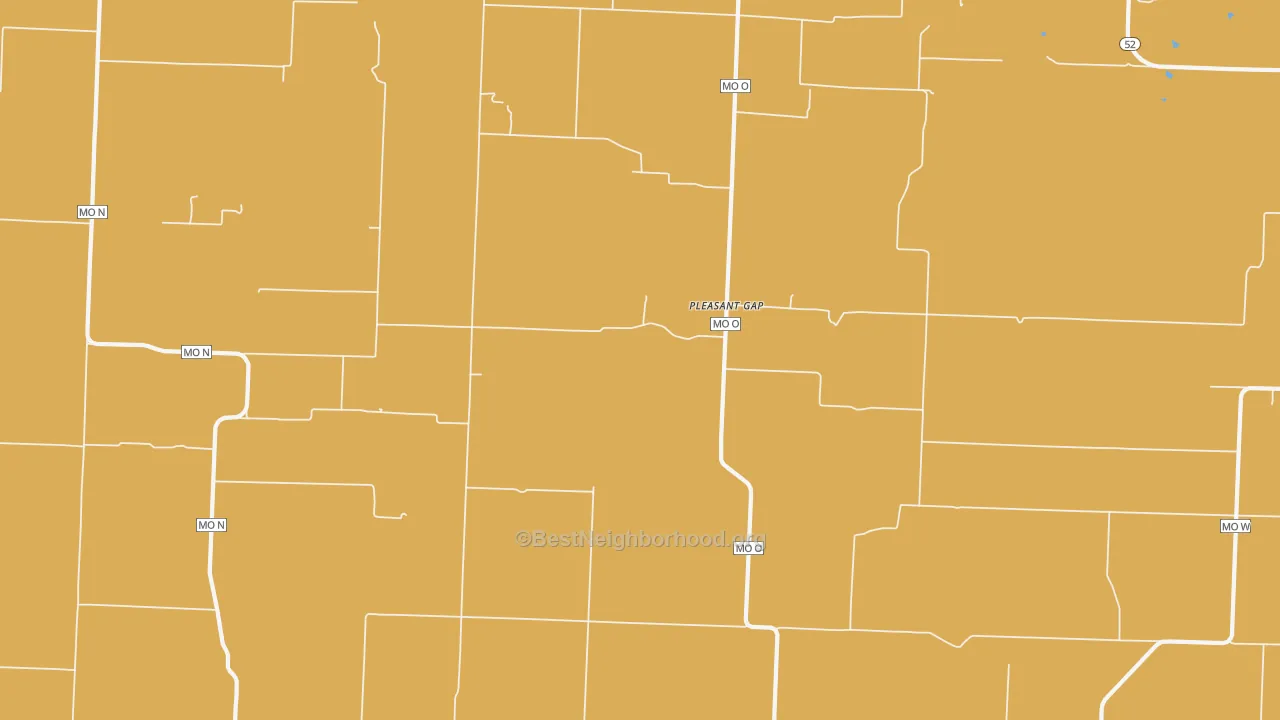 Map of the best neighborhoods in the Pleasant Gap area, with better matches in green and worse matches in red