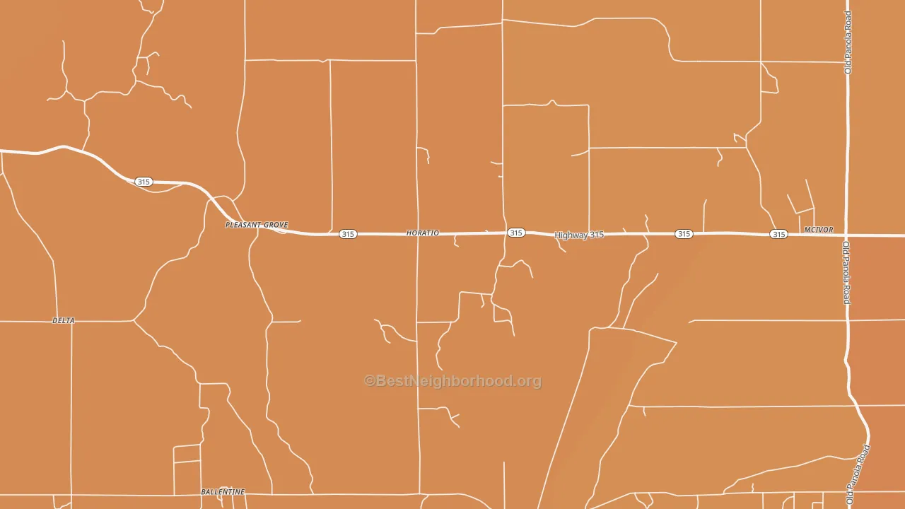 Map of the best neighborhoods in the Pleasant Grove area, with better matches in green and worse matches in red