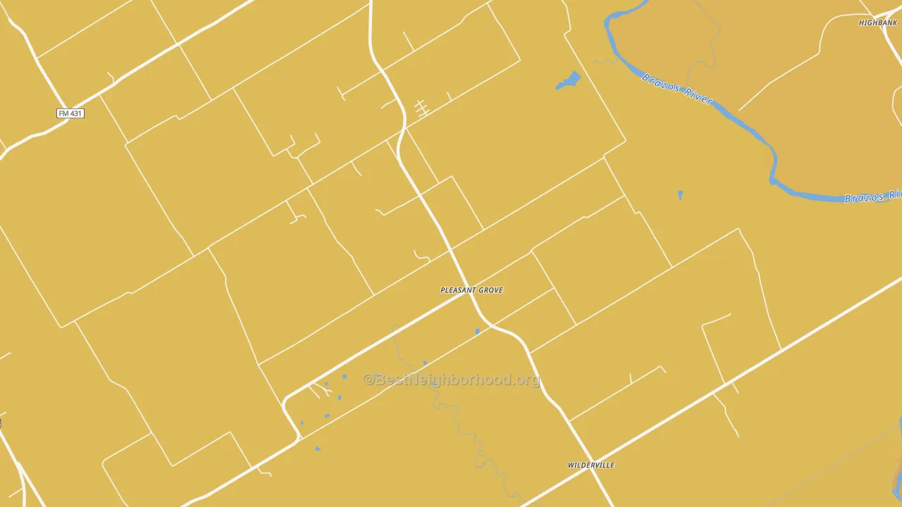 Map of the best neighborhoods in the Pleasant Grove area, with better matches in green and worse matches in red